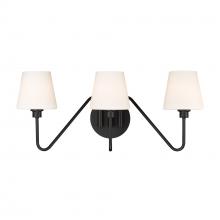  3690-BA3 NB-OP - Kennedy 3 Light Bath Vanity in Natural Black with Opal Shade